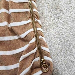 Michael Kors Gold and White Sweater